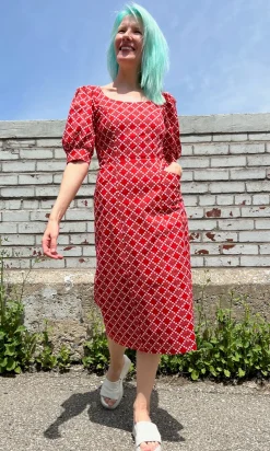 Veery Dress - Red Patches
