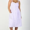 Vesper Sparrow Dress - Lavender Stripe