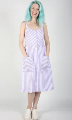 Vesper Sparrow Dress - Lavender Stripe
