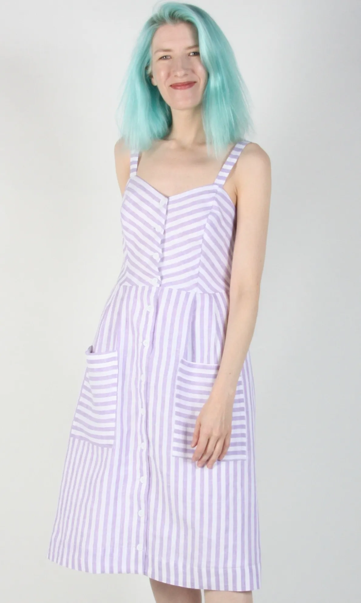 Vesper Sparrow Dress - Lavender Stripe