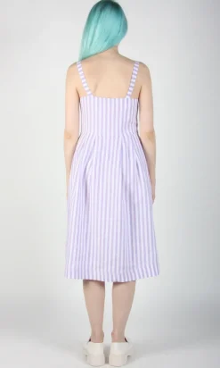 Vesper Sparrow Dress - Lavender Stripe