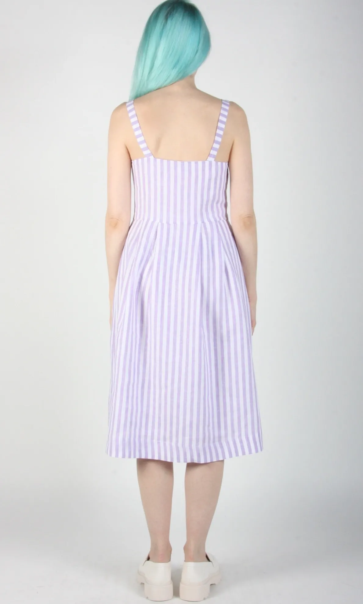 Vesper Sparrow Dress - Lavender Stripe