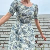 Winter Chippy Dress - Navy Village Toile